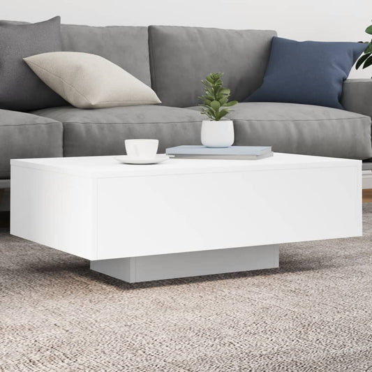 Tavolino da Soggiorno con Luci LED Bianco 85x55x31 cm | homemem39