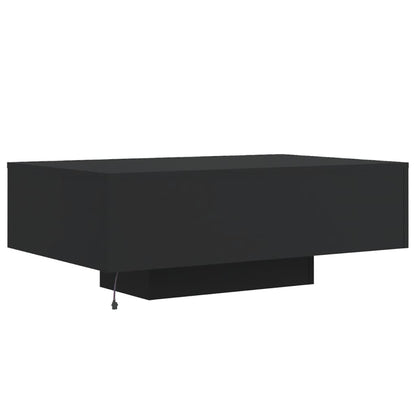 Tavolino da Soggiorno con Luci LED Nero 85x55x31 cm | homemem39