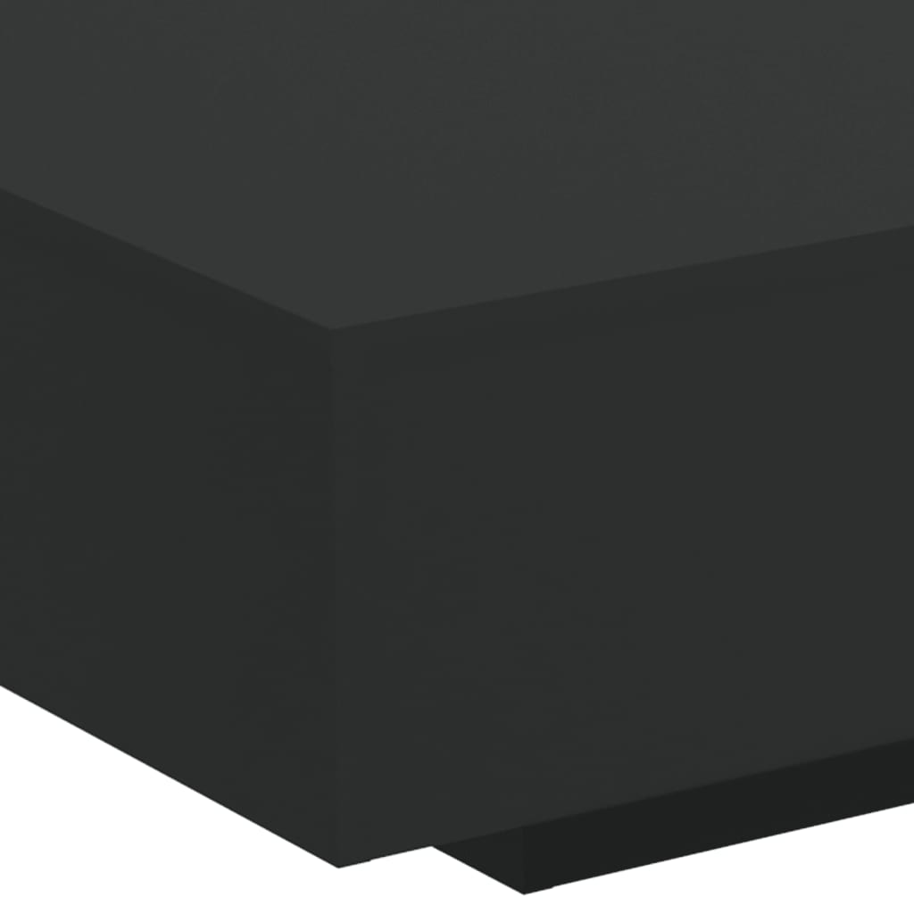 Tavolino da Soggiorno con Luci LED Nero 85x55x31 cm | homemem39