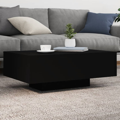 Tavolino da Soggiorno con Luci LED Nero 85x55x31 cm | homemem39