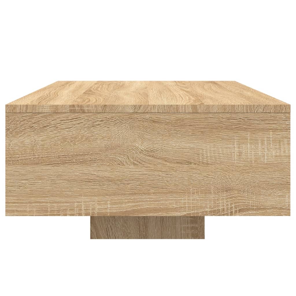 Tavolino da Soggiorno con Luci LED Rovere Sonoma 85x55x31 cm