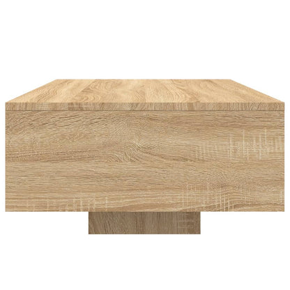 Tavolino da Soggiorno con Luci LED Rovere Sonoma 85x55x31 cm