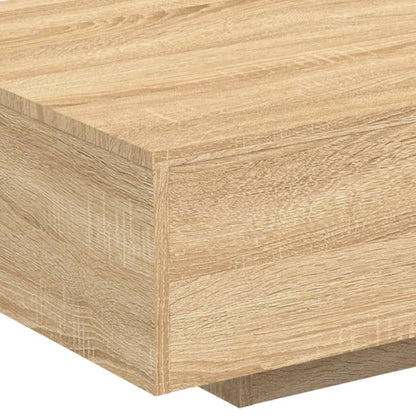 Tavolino da Soggiorno con Luci LED Rovere Sonoma 85x55x31 cm