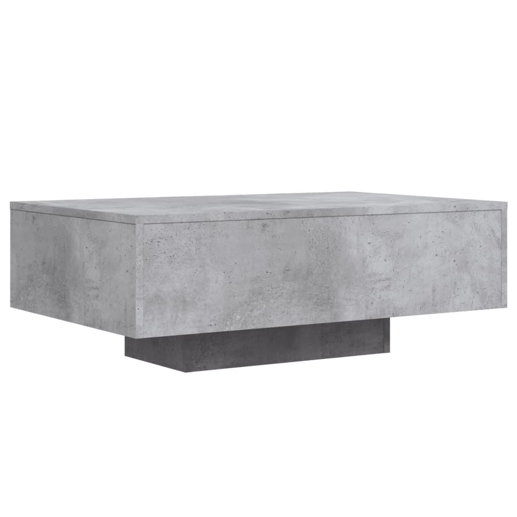 Tavolino da Soggiorno con Luci LED Grigio Cemento 85x55x31 cm | homemem39