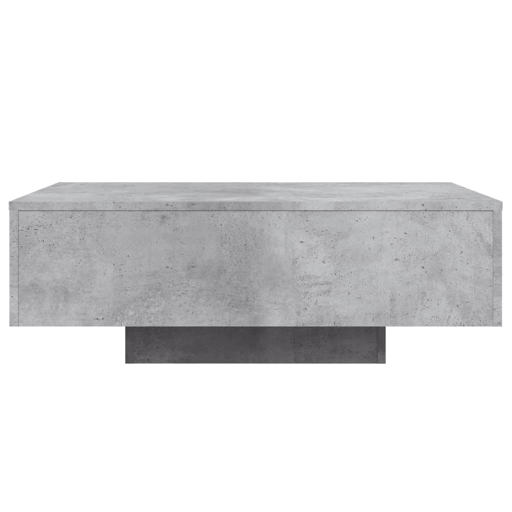 Tavolino da Soggiorno con Luci LED Grigio Cemento 85x55x31 cm
