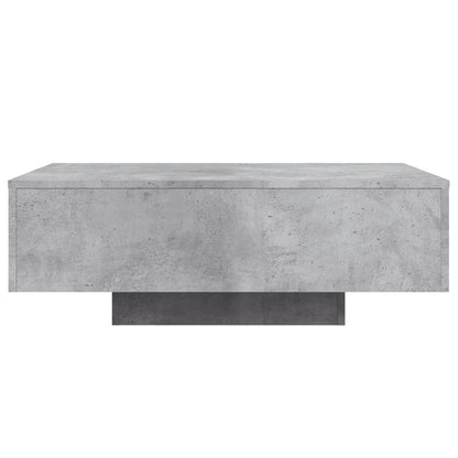 Tavolino da Soggiorno con Luci LED Grigio Cemento 85x55x31 cm