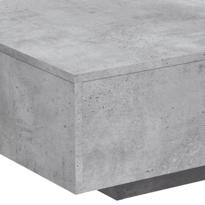 Tavolino da Soggiorno con Luci LED Grigio Cemento 85x55x31 cm | homemem39