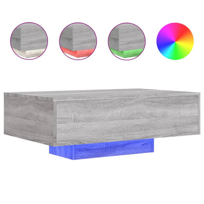 Tavolino da Soggiorno con Luci LED Grigio Sonoma 85x55x31 cm | homemem39