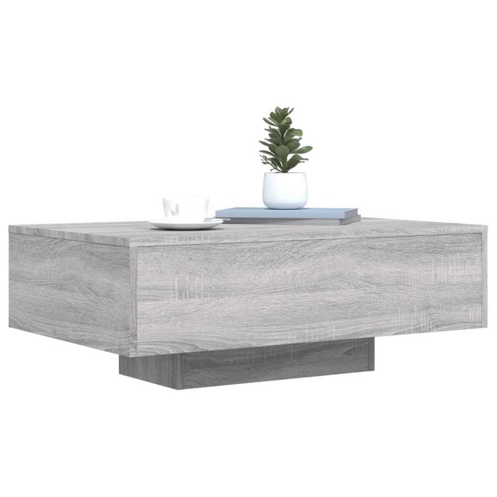 Tavolino da Soggiorno con Luci LED Grigio Sonoma 85x55x31 cm | homemem39