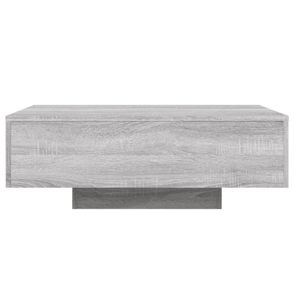 Tavolino da Soggiorno con Luci LED Grigio Sonoma 85x55x31 cm