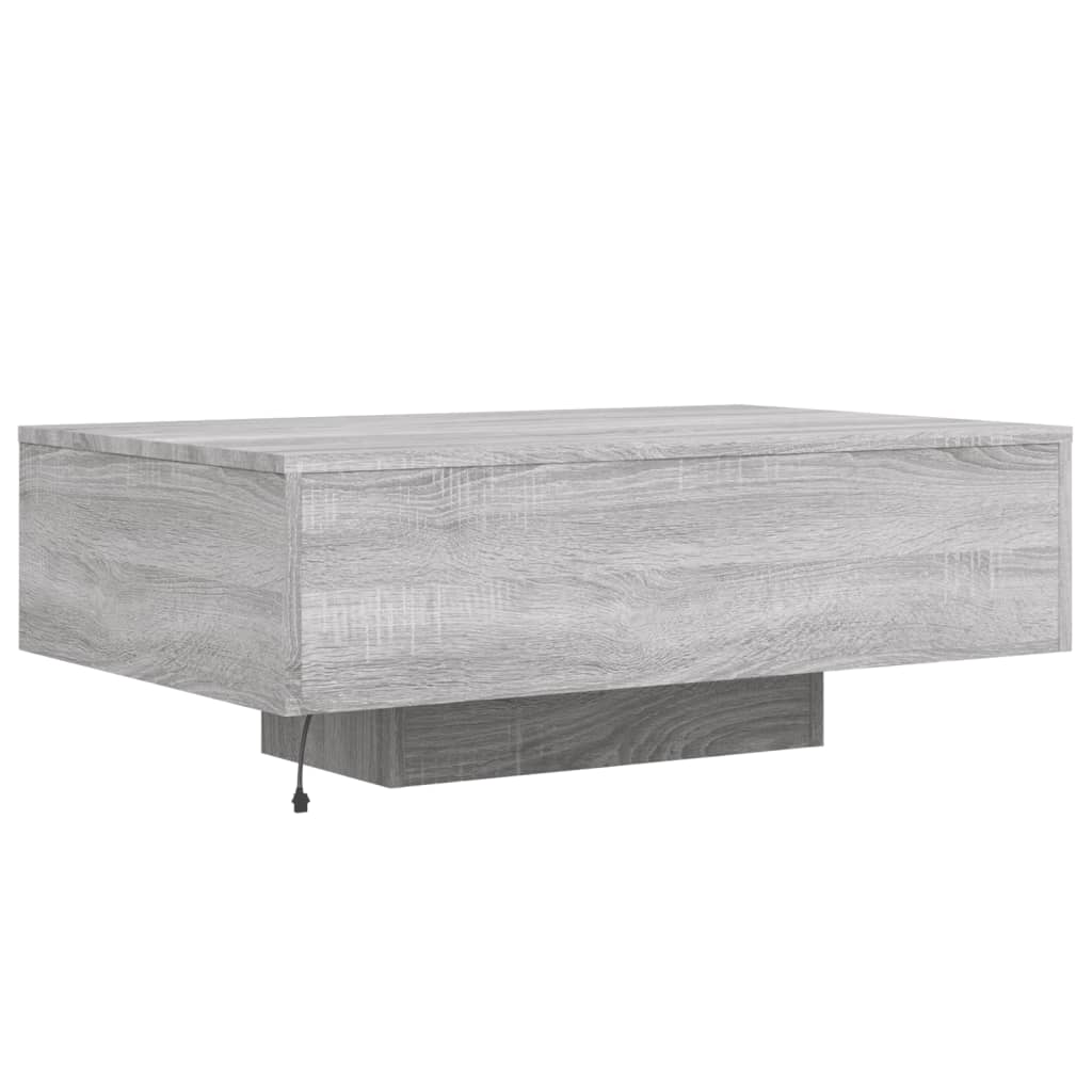 Tavolino da Soggiorno con Luci LED Grigio Sonoma 85x55x31 cm | homemem39