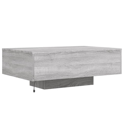 Tavolino da Soggiorno con Luci LED Grigio Sonoma 85x55x31 cm | homemem39