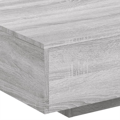 Tavolino da Soggiorno con Luci LED Grigio Sonoma 85x55x31 cm