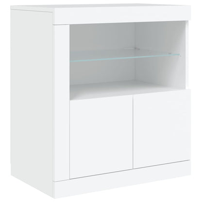Credenza con Luci LED Bianca 60,5x37x67 cm - homemem39