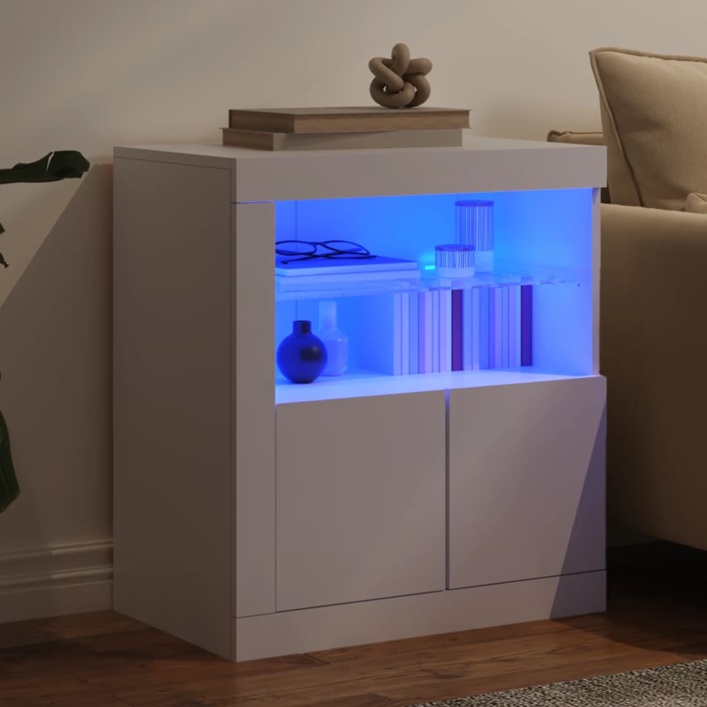 Sideboard mit weißen LED-Leuchten 60,5 x 37 x 67 cm