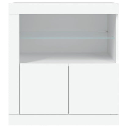 Credenza con Luci LED Bianca 60,5x37x67 cm - homemem39
