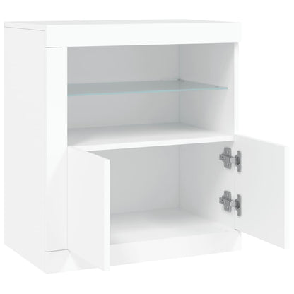 Credenza con Luci LED Bianca 60,5x37x67 cm - homemem39