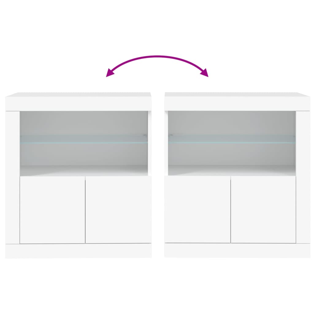 Credenza con Luci LED Bianca 60,5x37x67 cm - homemem39