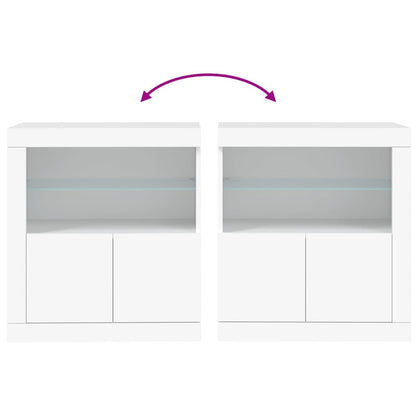 Credenza con Luci LED Bianca 60,5x37x67 cm - homemem39