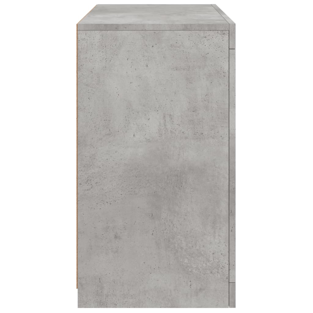 Credenza con Luci LED Grigio Cemento 60,5x37x67 cm