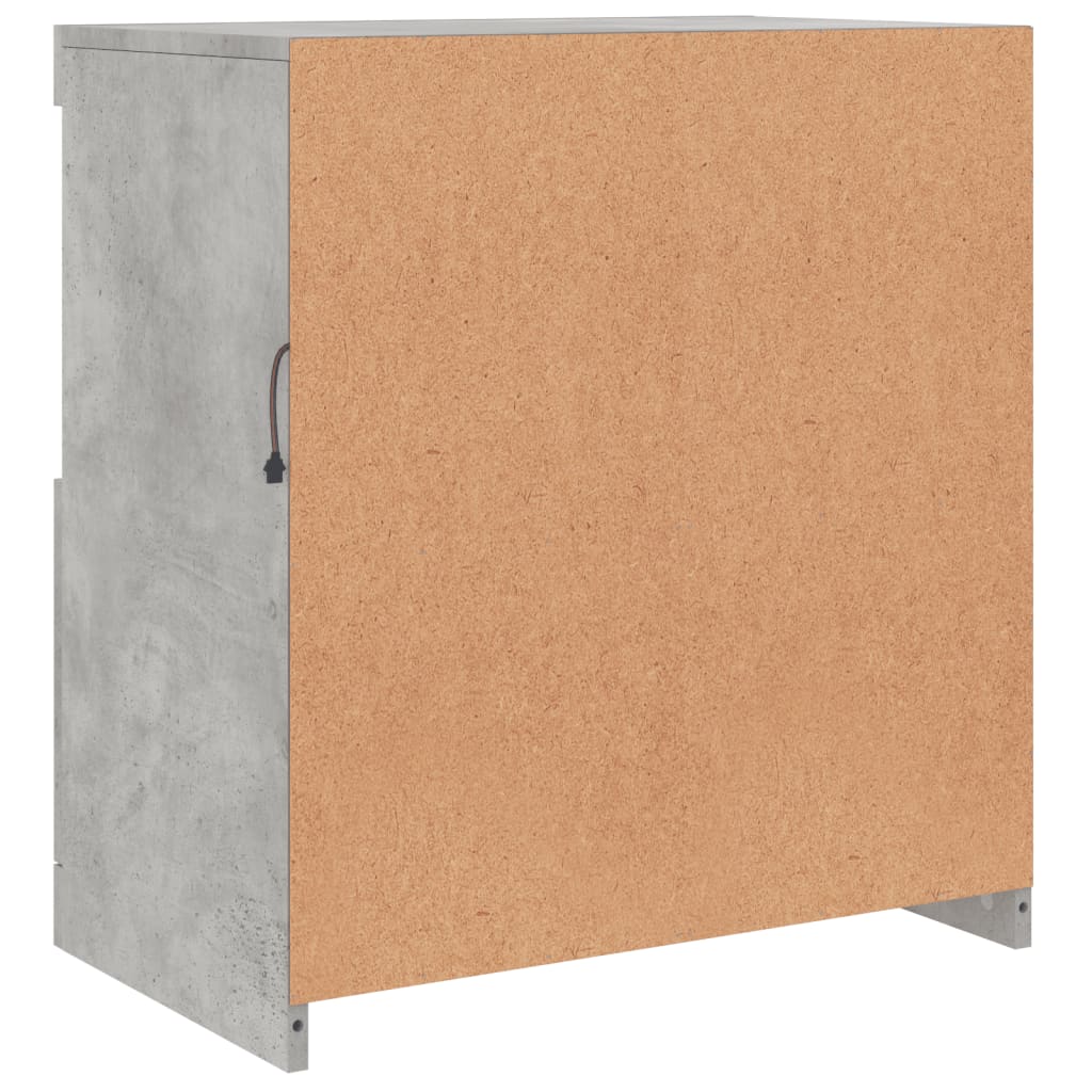 Credenza con Luci LED Grigio Cemento 60,5x37x67 cm - homemem39