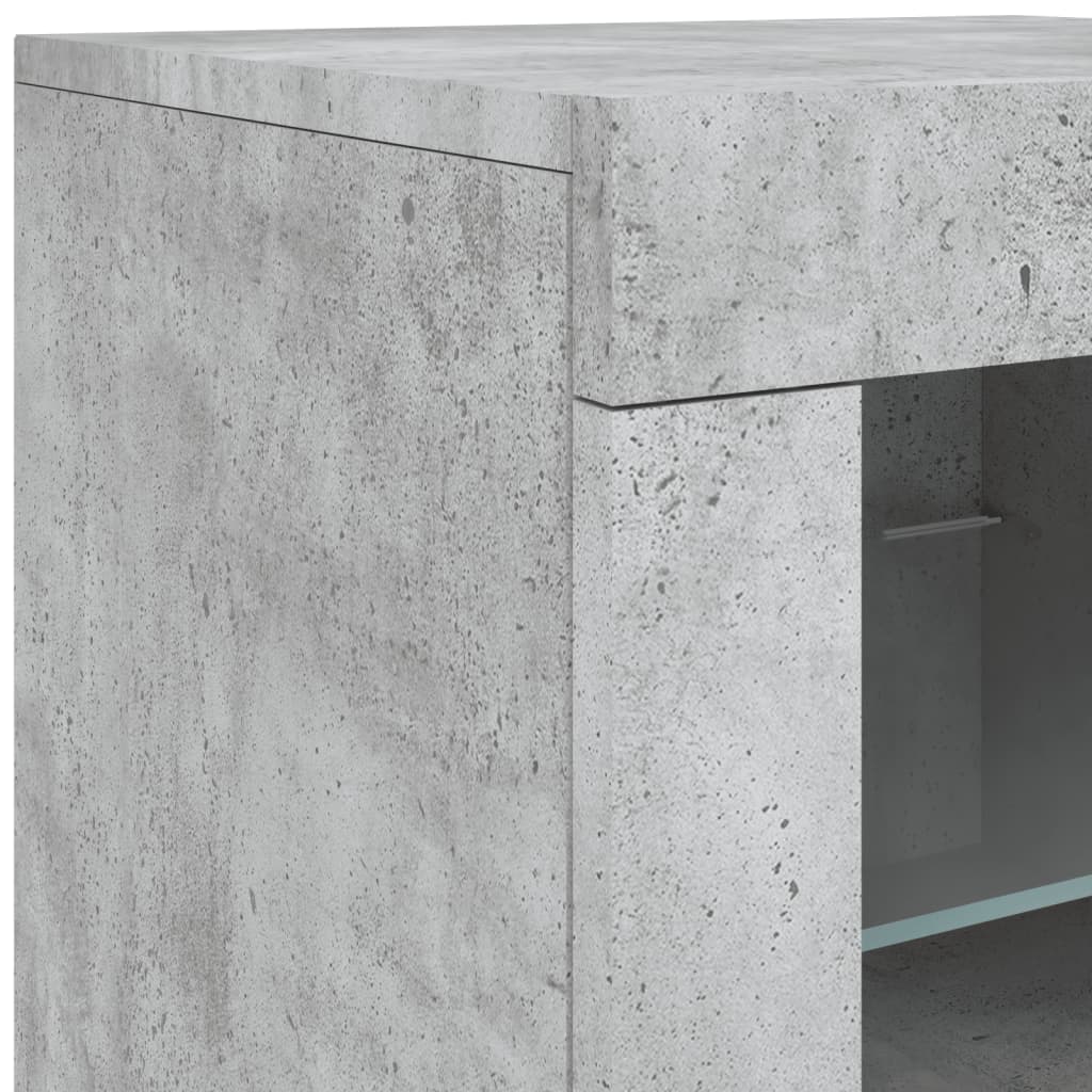 Credenza con Luci LED Grigio Cemento 60,5x37x67 cm