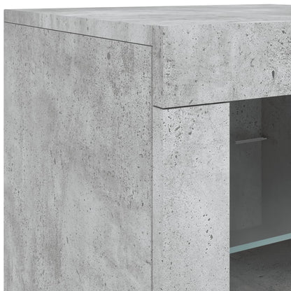 Credenza con Luci LED Grigio Cemento 60,5x37x67 cm