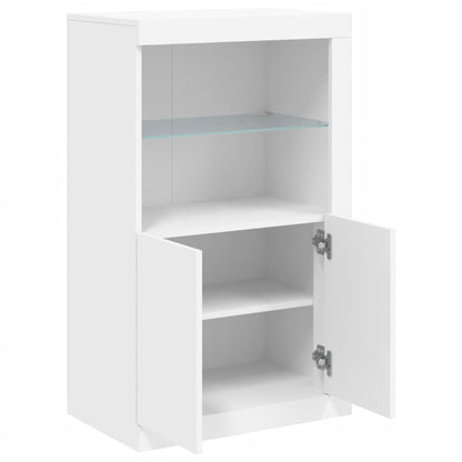 Armadietto con Luci LED Bianco in Legno Multistrato