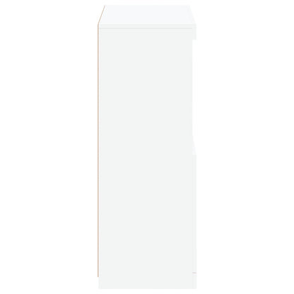 Armadietto con Luci LED Bianco in Legno Multistrato