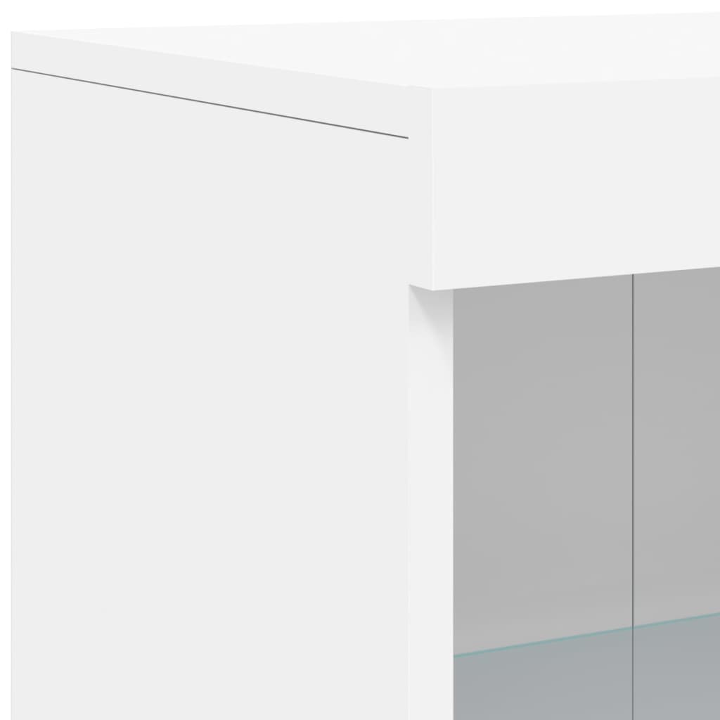 Armadietto con Luci LED Bianco in Legno Multistrato