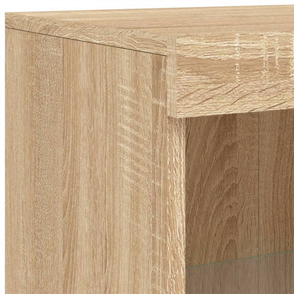 Armadietto con Luci LED Rovere Sonoma in Legno Multistrato