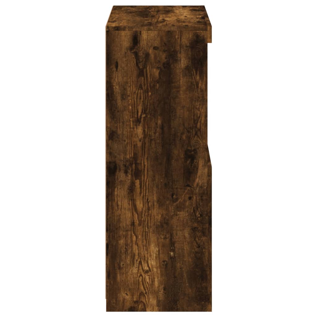 Armadietto con Luci LED Rovere Fumo in Legno Multistrato