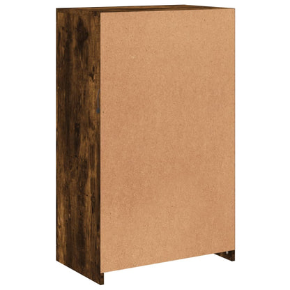 Armadietto con Luci LED Rovere Fumo in Legno Multistrato