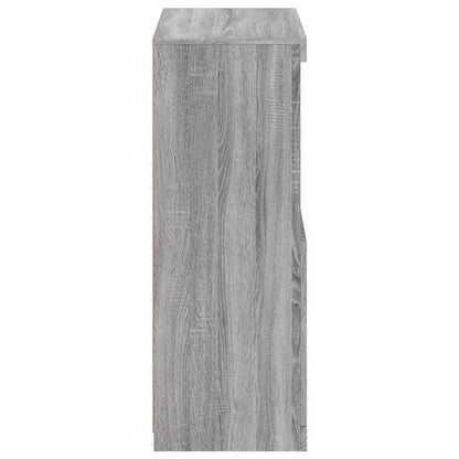 Armadietto con Luci LED Grigio Sonoma in Legno Multistrato