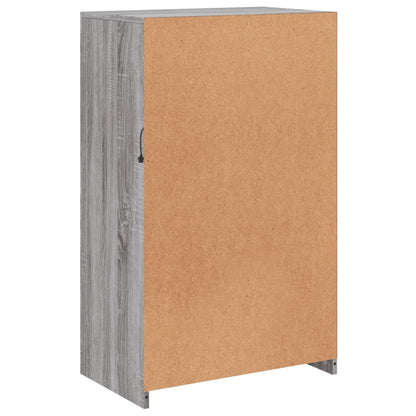 Armadietto con Luci LED Grigio Sonoma in Legno Multistrato