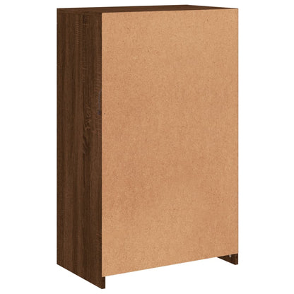 Armadietto con Luci LED Rovere Marrone in Legno Multistrato