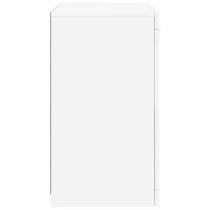 Armadietto con Luci LED Bianco in Legno Multistrato