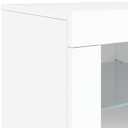 Armadietto con Luci LED Bianco in Legno Multistrato