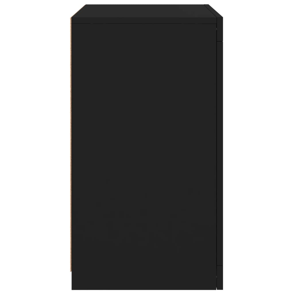 Armadietto con Luci LED Nero in Legno Multistrato - homemem39