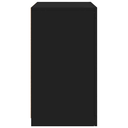 Armadietto con Luci LED Nero in Legno Multistrato
