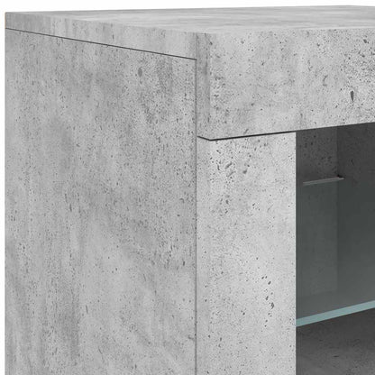 Armadietto con Luci LED Grigio Cemento in Legno Multistrato