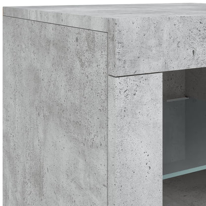 Armadietti con Luci LED 2pz Grigio Cemento in Legno Multistrato