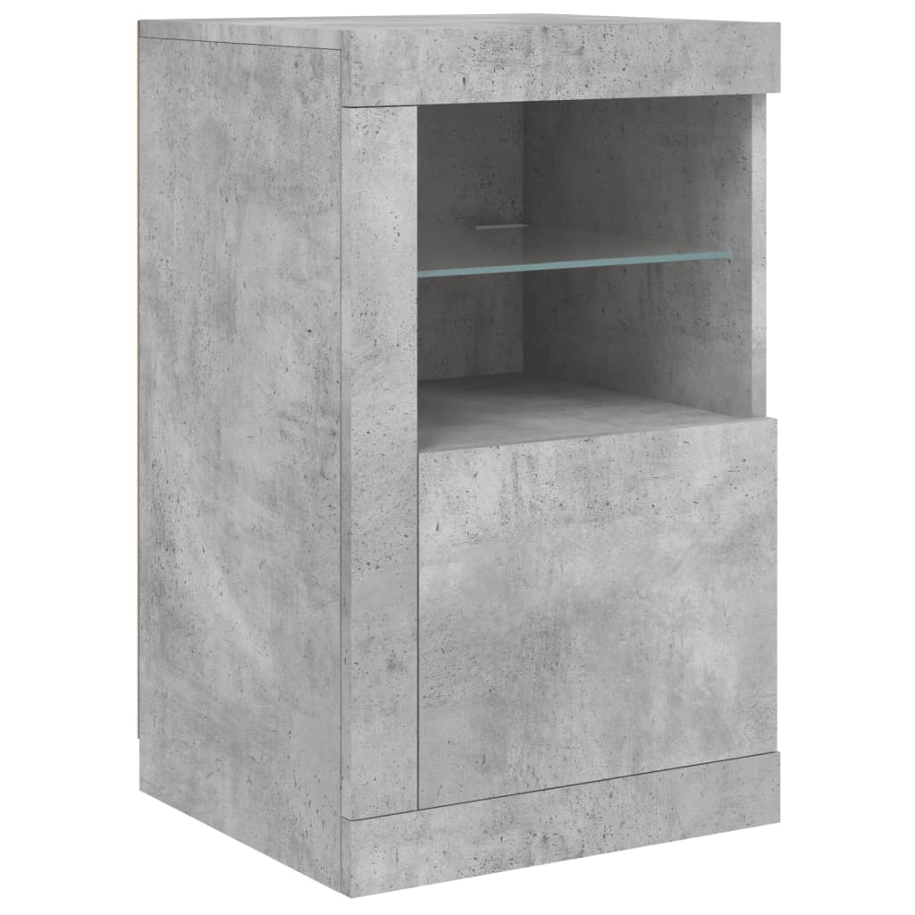 Armadietti con Luci LED 2pz Grigio Cemento in Legno Multistrato | homemem39