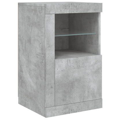Armadietti con Luci LED 2pz Grigio Cemento in Legno Multistrato | homemem39