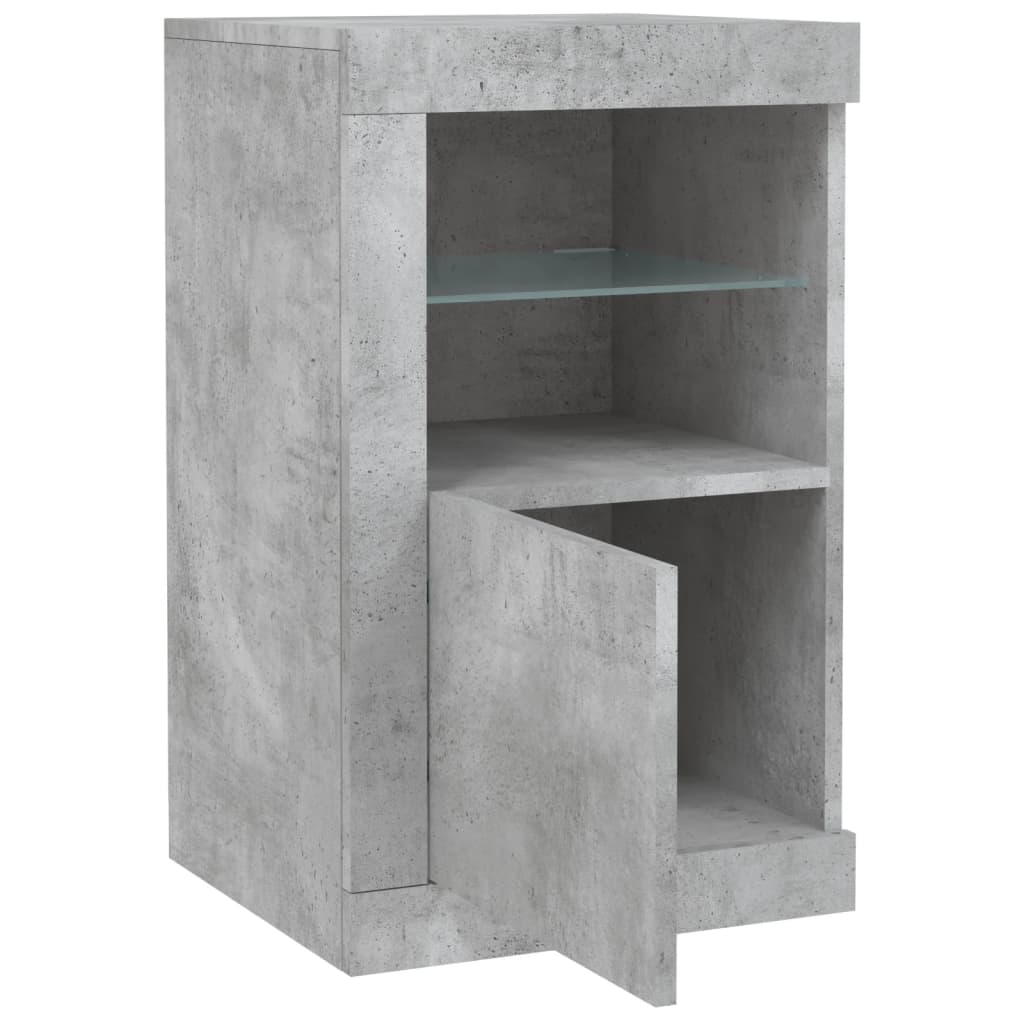 Armadietti con Luci LED 2pz Grigio Cemento in Legno Multistrato | homemem39