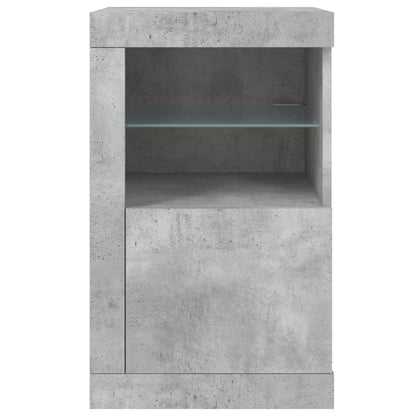 Armadietti con Luci LED 2pz Grigio Cemento in Legno Multistrato | homemem39
