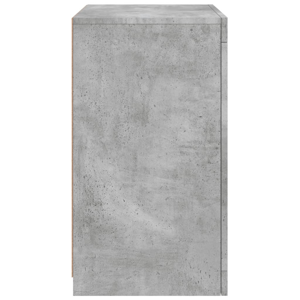 Armadietti con Luci LED 2pz Grigio Cemento in Legno Multistrato | homemem39