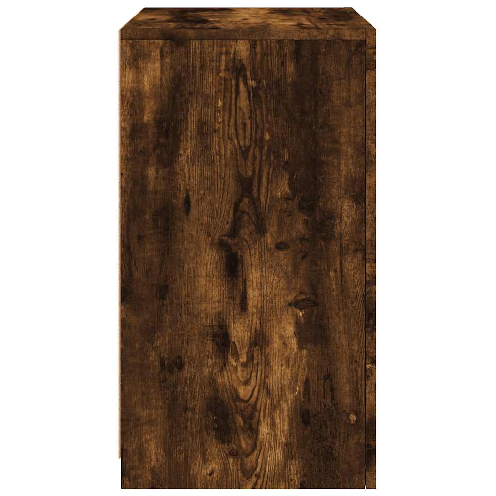 Armadietto con Luci LED Rovere Fumo in Legno Multistrato