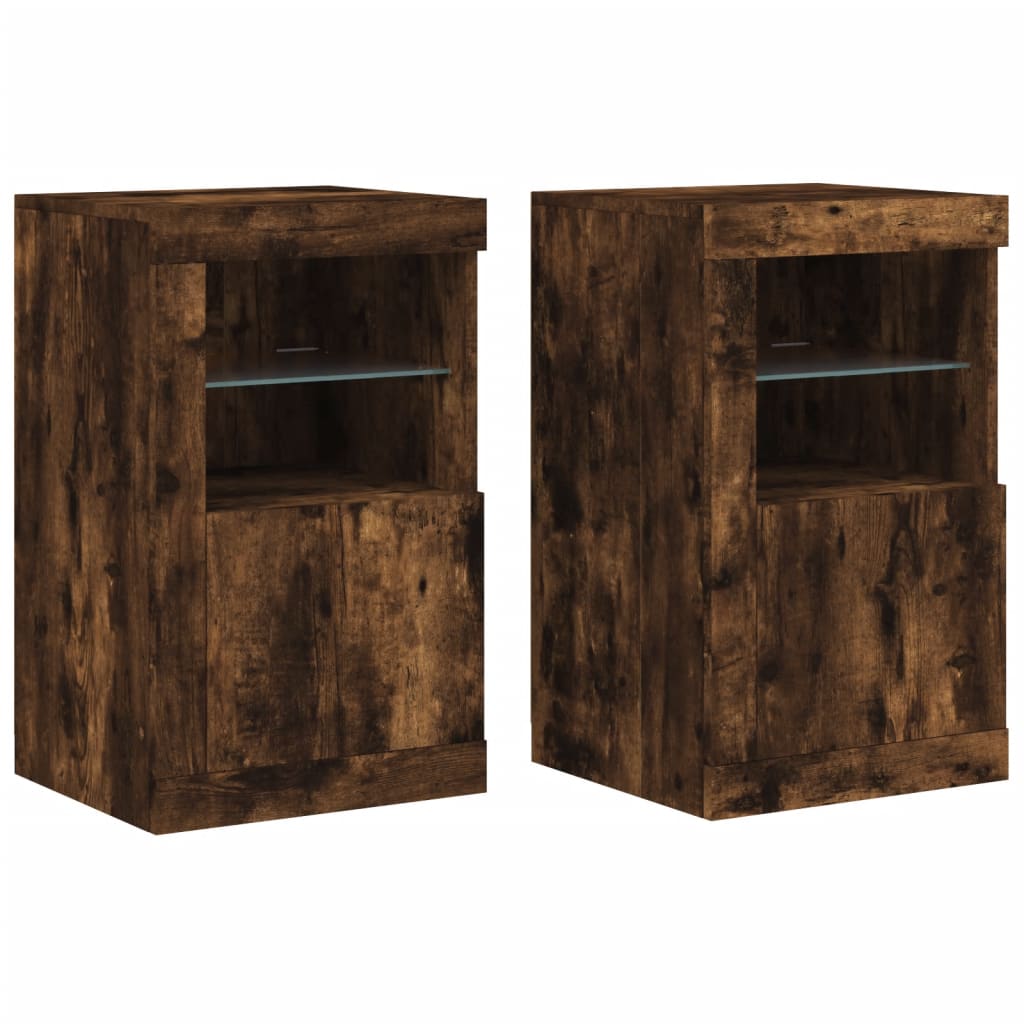 Armadietti con Luci LED 2pz in legno multistrato