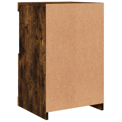 Armadietti con Luci LED 2pz Rovere Fumo in Legno Multistrato